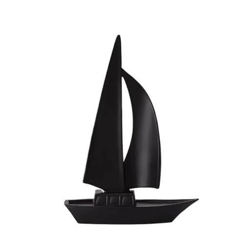 ZIGUIhsou-11 Schreibtischdekor Segelboot-Ornamente, Nischen-High-End-Sense-Licht, Luxus-High-End-Wohnzimmermöbel, Foyer, Weinschrank, TV-Schrank, Dekorationen(Schwarz) von ZIGUIhsou-11