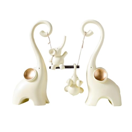 ZIGUIhsou-11 Schreibtischdekor Skandinavische luxuriöse kreative Elefanten-Ornamente, einfache Wohnzimmer-Eingangs-Weinschrank-Desktop-Heimdekorationen(Beige) von ZIGUIhsou-11