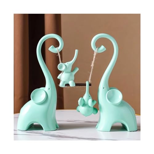 ZIGUIhsou-11 Schreibtischdekor Skandinavische luxuriöse kreative Elefanten-Ornamente, einfache Wohnzimmer-Eingangs-Weinschrank-Desktop-Heimdekorationen(Light Blue) von ZIGUIhsou-11