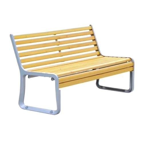 ZIGUIhsou-11 Terrassenbank Garten-Rückenlehnenbank, Holzstuhl for den Außenbereich, Gestell aus Aluminiumguss, Sitzgelegenheiten for die Freizeit auf der Parkterrasse Gartenmöbel für draußen(Groß) von ZIGUIhsou-11