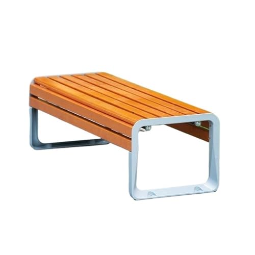 ZIGUIhsou-11 Terrassenbank Kreuzbeine Edelstahlrahmen Holzsitzplatte Outdoor Bank Terrasse Gartenmöbel für draußen(Groß) von ZIGUIhsou-11