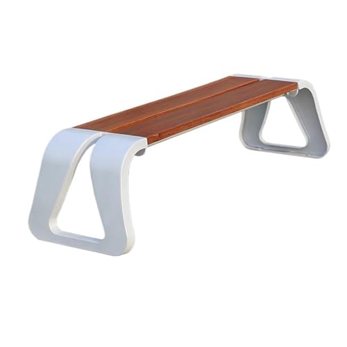 ZIGUIhsou-11 Terrassenbank Outdoor-Bank ohne Rückenlehne, Stuhloberfläche aus Holz mit Füßen aus Aluminiumguss, for Garten, Balkon, Terrasse, Freizeit Gartenmöbel für draußen(Mittel) von ZIGUIhsou-11