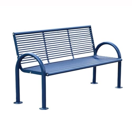 ZIGUIhsou-11 Terrassenbank Verzinkte Gartenbank mit Rückenlehne Mehrpersonen-Parkbank Gartenmöbel für draußen(Blue) von ZIGUIhsou-11