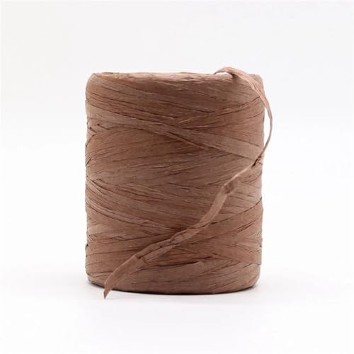 3 Rollen natürliches Raffiagarn, handgehäkelt, faltbares Raffia-Taschen-/Hut-Raffia-Bandseil for Handstricken von Raffia-Strohhüten Für Geschenkverpackung(Coffee) von ZIHDKE