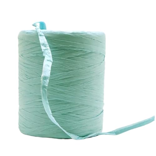 3 Rollen natürliches Raffiagarn, handgehäkelt, faltbares Raffia-Taschen-/Hut-Raffia-Bandseil for Handstricken von Raffia-Strohhüten Für Geschenkverpackung(Light blue) von ZIHDKE