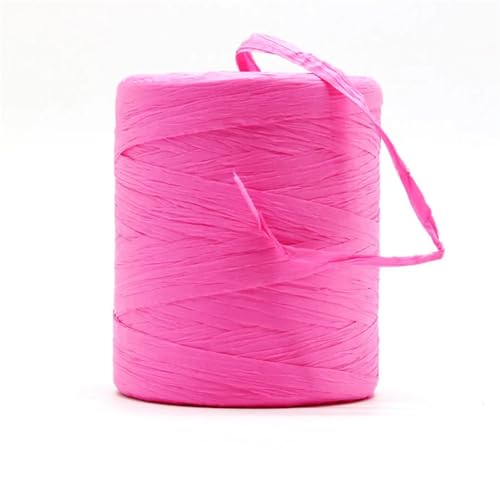3 Rollen natürliches Raffiagarn, handgehäkelt, faltbares Raffia-Taschen-/Hut-Raffia-Bandseil for Handstricken von Raffia-Strohhüten Für Geschenkverpackung(Rose red) von ZIHDKE