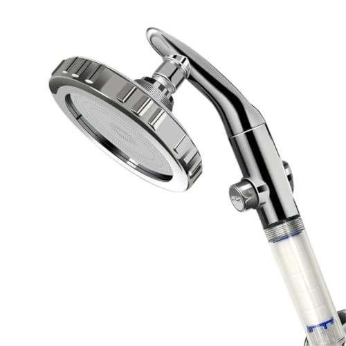 Hochdruck-Duschkopf, gefiltertes Wasser, Spar-Duschkopf, großes Panel, One-Key-Stopp-Wasserfilter, Badezimmer-Zubehör FüR Badezimmer(Transparent) von ZIHDKE