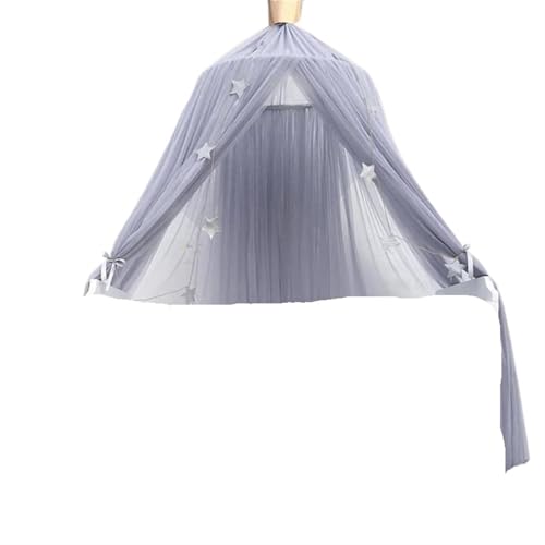 Kid Bettwäsche Moskitonetz Romantische Runde Bett Moskito Net Abdeckung Hing Dome Baldachin for Kinder Schlafzimmer Für Mädchen Zimmerdekoration(Grey) von ZIHDKE