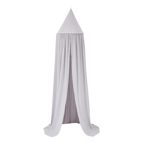 Kinder Bett Baldachin Leseecke Große Vorhang Vorhänge Haus Dekoration Runde Kuppel Prinzessin Net for Zimmer Dekor Für Mädchen Zimmerdekoration(Gray) von ZIHDKE