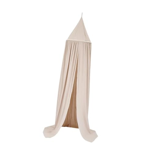Kinder Bett Baldachin Vorhang Vorhänge Kuppel for Prinzessin Netz for Bettwäsche Zimmer Dekor Für Mädchen Zimmerdekoration(Khaki) von ZIHDKE