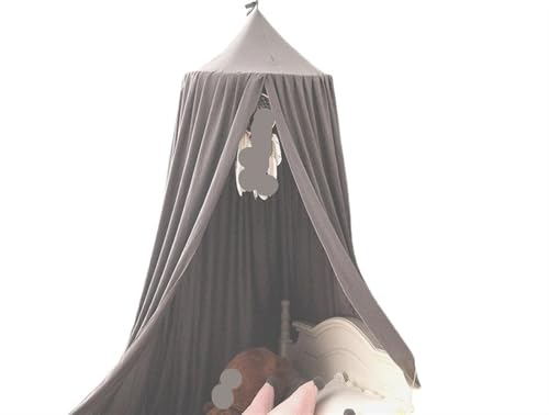 Kinder Moskitonetz Mädchen Prinzessin Hängen Bett Baldachin Vorhang Dekoration Wohnzimmer Ecke Spielen Lesen Nook Decor Für Mädchen Zimmerdekoration(Dark Grey) von ZIHDKE