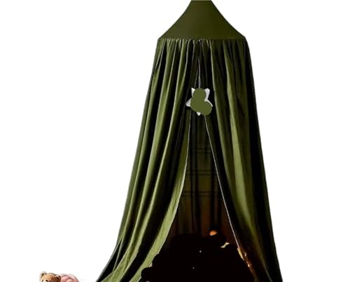 Mädchen Prinzessin Hängen Bett Baldachin Kinder Moskito Net Vorhang Hause Dekoration Wohnzimmer Ecke Spielen Lesen Nook Room Decor Für Mädchen Zimmerdekoration(Dark Green) von ZIHDKE