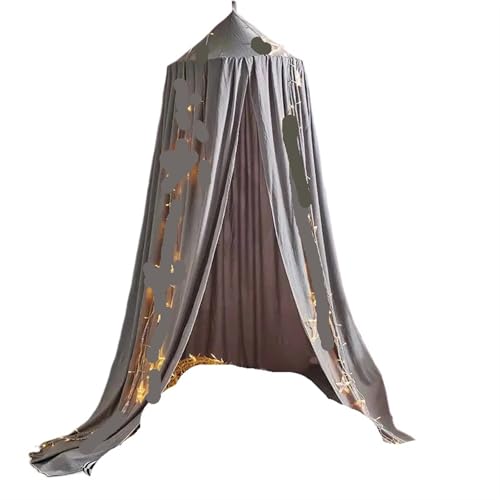 Mädchen Prinzessin Hängen Bett Baldachin Kinder Moskito Net Vorhang Hause Dekoration Wohnzimmer Ecke Spielen Lesen Nook Room Decor Für Mädchen Zimmerdekoration(Grey) von ZIHDKE