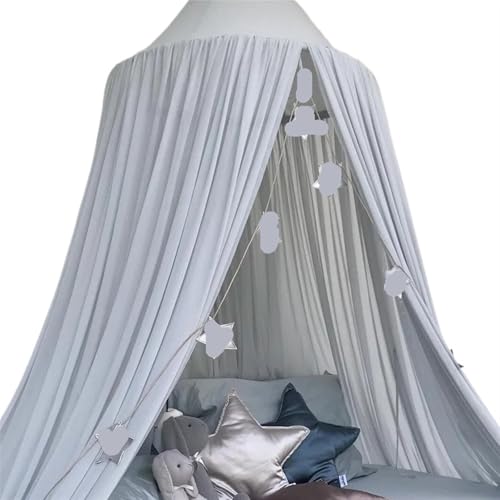 ZIHDKE Chiffon Moskitonetz Romantische Rosa Prinzessin Baldachin Zelt Bett Vorhang for Erwachsene Hause Dekoration Für Mädchen Zimmerdekoration(Grey) von ZIHDKE