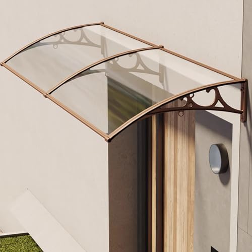 Markise Fenster Überdachung Haustür aus Aluminium und Polycarbonat Moderne Vordach für Haustür, Regenschutz Terrasse Extrem Witterungsbeständig(60 * 220cm/23.6 * 86.6in) von ZIHESY
