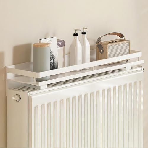 ZIHESY Heizkörperregal Metall-Heizkörperabdeckungen 2-In-1 Staubdichte Aufbewahrung Aluminium Heizungsregal, Stauraum über dem Heizkörper für Flur/Hof/Badezimmer(40cm/15.7in) von ZIHESY