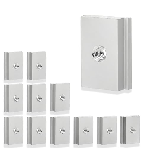 ZIJANG Nutensteine M6, 12 Stück Schiebemuttern M6, Nutenstein, 30 X 23 mm T-Schiene Gleitmuttern, Silbernes Erscheinungsbild, für Haus und Werkstatt ZIJANG Nutensteine M6, 12 Stück Schiebemuttern M6, Nutenstein, 30 X 23 mm T-Schiene Gleitmuttern, Silbernes Erscheinungsbild, für Haus und Werkstatt von ZIJANG