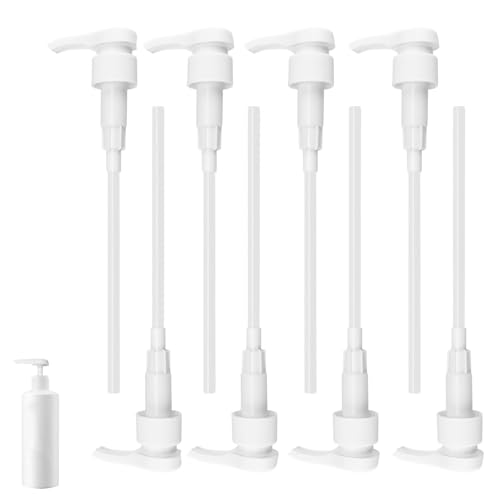 ZIJANG 1000 ml Behälter Dosierpumpe 8 Stück Sterillium Dosierpumpe mit Abschneidbarem Langen Schlauch, Pumpe, Ersatzpumpe für Weißen Seifenspender mit 28/410 Gewinde von ZIJANG