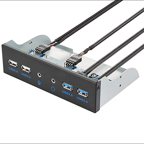 6 Ports USB 3.0 USB 2.0 HD Audio Front Panel Hub 5,25 Zoll Diskettenschacht Frontpanel von ZIJIA