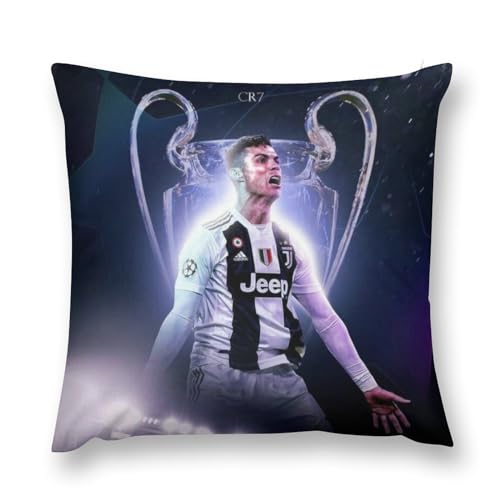 ZIKGER Fußballspieler Neymar Kissenbezug Zierkissenbezug Dekorative 45x45 cm, Polyester Dekokissen mit Reißverschluss für Sofa von ZIKGER