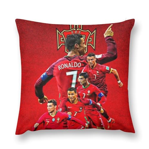 ZIKGER Fußballstar Kissenbezug Zierkissenbezug Dekorative 40x40 cm, Polyester Dekokissen mit Reißverschluss für Sofa von ZIKGER