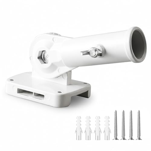 1 x Fahnenmasthalter, verstellbar, robuste Metall-Flaggenhalterung, Aluminiumlegierung, 2,5 cm Innendurchmesser (weiß) (1 Stück) von ZILAMGOO
