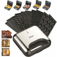 Zilan - 5in1 Sandwichmaker Kontaktgrill Sandwich Maker Waffeleisen 800 Watt von ZILAN