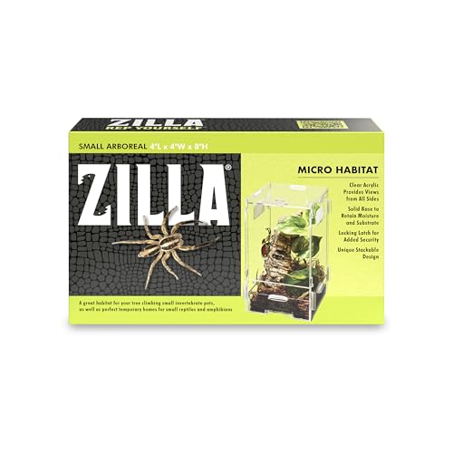 ZILLA Micro Habitat Terrariengehege für kleine Baumbewohner, Reptilien, Amphibien, Spinnen und andere Wirbellose, klein von ZILLA