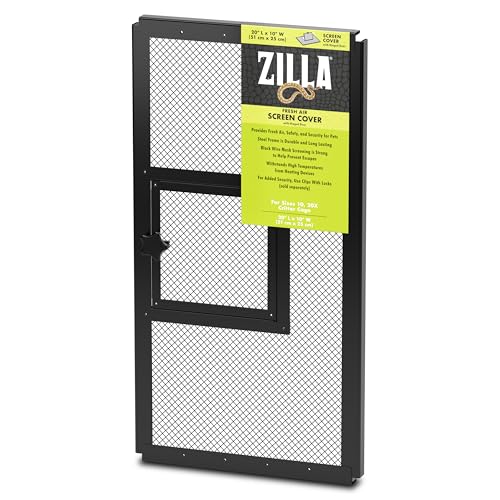 Zilla Pet Reptile Terrarium Frischluftschutzabdeckung mit Klapptür, 50,8 x 25,4 cm von ZILLA