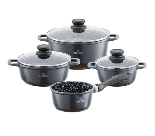 Zilner modernes 7-teiliges Antihaft-Topfset induktionsfähig Töpfe Set, Kochtöpfe, Töpfe Induktion | Kochgeschirr Set, Topfset induktionsgeeignet ZL-7026, Zł-007026 von ZILNER