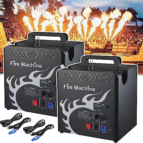 ZILOOK 2023 Neuer Flammenwerfer, 300-W-BüHneneffektmaschine (3 KöPfe), Dmx512-Steuerung, StrahlhöHe: 3-4 Meter, Hochzeits-Dj-Party-EffektausrüStung,2PCS von ZILOOK