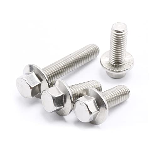 ZILOOK 304 Flanschschraube M5 M6 M8 M10 M12 * L Edelstahl A2 Flanschschrauben äußere sechs Winkelschraube (Size : M5x35 (10pcs)) von ZILOOK