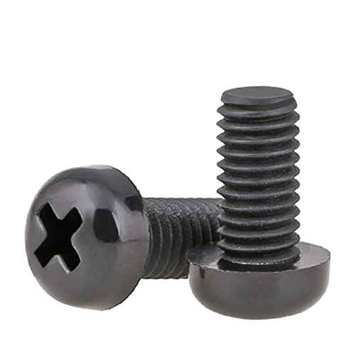 ZILOOK Gewindeschraube M2/M2.5/M3/M4 aus schwarzem Nylon-Kunststoff mit Kreuzschlitz-Flachkopf und Kreuzkopf (Color : 30pcs, Size : M2x10) von ZILOOK