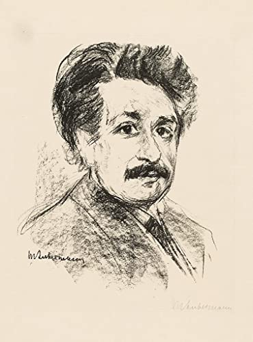 Leinwandbilder Bild Kunst Leinwand Malerei Ölgemälde Porträt von Albert Einstein von Max Liebermann für Wanddekoration 60x90cm von ZIMARO