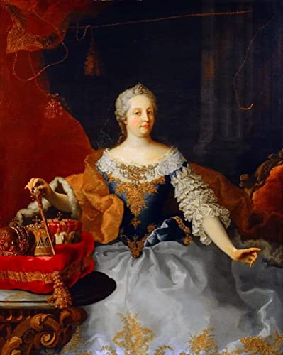 ZIMARO Leinwand Abstrakt Kunstwerk Wandkunst Bild Druck Klassische Malerei Meytens der Jüngere Portrait von Maria Theresia für Bürodekoration 60x90cm von ZIMARO