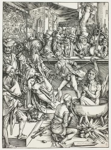 ZIMARO Leinwand Wandbild Kunstdruck Leinwand Malerei Poster Berühmt Das Martyrium des heiligen Johannes aus der Apokalypse von Albrecht Dürer für Flurdekoration 60x90cm von ZIMARO