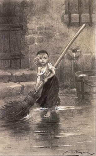 ZIMARO Leinwanddruck Und Poster Wandkunst Bild Reproduktion Illustration von Cosette aus Les Misérables von Victorby Emile-Antoine Bayard für Wohnkultur 60x90cm von ZIMARO