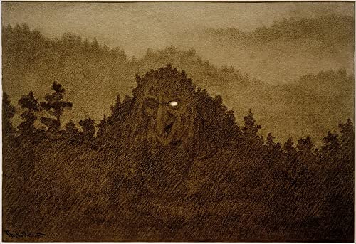 ZIMARO Leinwanddruck Und Poster Wandkunst Bild Reproduktion Waldtroll von Theodor Kittelsen für Wohnkultur 60x90cm von ZIMARO