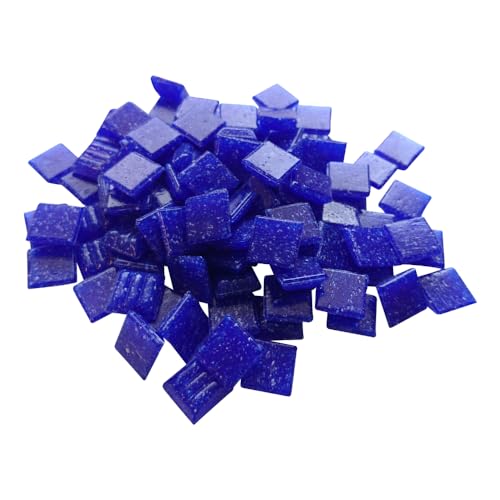 Zimasi 900g Glasmosaiksteine – 1x1 cm, ca. 1350 Stück – Premiumqualität für DIY-Projekte, Basteln, Mosaikdekorationen – Verlegefläche ca. 36 x 36 cm – Innen- und Außenbereich (Royalblau) von ZIMASI
