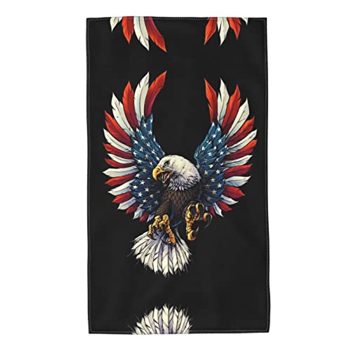 ZIMBRO Amerikanische Adler-Flagge, leichtes, hautfreundliches, saugfähiges Gesichtshandtuch, leichtes und schnell trocknendes Handtuch für Ganzkörperhygiene von ZIMBRO