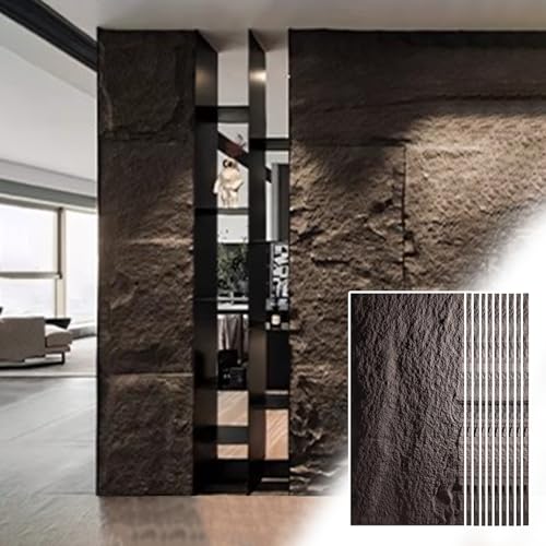 ZIMGOD Wandpaneele PU-Stein-Wandverkleidung-Set 1/3/5/8/10 Stück, 3D-Wall Panels-Tapete, Akzent-Wandverkleidung für Den Flur, Paneele Wand für Küche Restaurant und Bar(Gray-C,10pack) von ZIMGOD