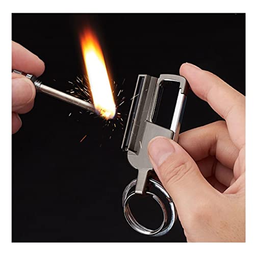 Wiederverwendbares permanentes Streichholz, Outdoor-Feuerzeuge for Camping-Flint-Feuerstarter (Color : Silver) von ZINGINGEN