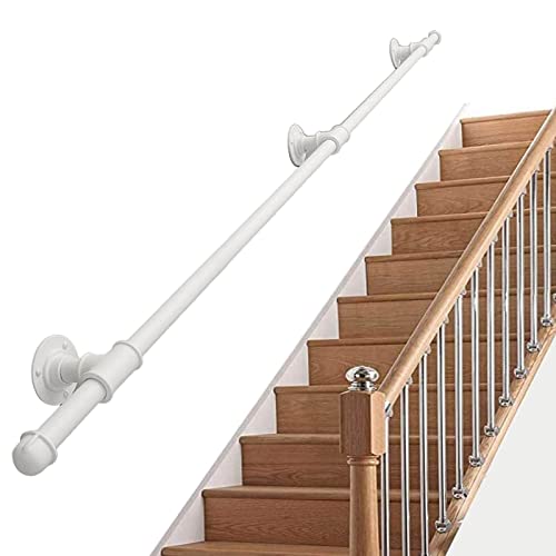 ZINIUKEJI Weißes Treppengeländer Handlauf Sicherheit Rutschfester Handlauf für Treppenstufen Handläufe für Badezimmerkorridor Treppengeländer – Komplettset (Size : 80cm) von ZINIUKEJI