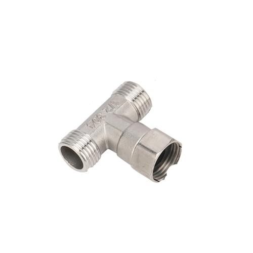 1/2" BSP Außen-/Innengewinde Edelstahl T-Stück/Winkelstück/Gerade//Steckerverbinder Wasserkupplung Sanitärarmatur Reduzieradapter(Tee 2) von ZINTCBLGE