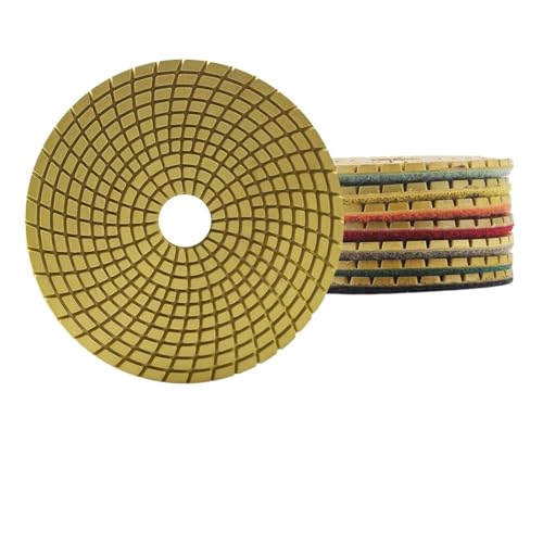 125 mm Diamant-Polierpads mit grüner Schraube, 5 Zoll for Polieren von Steinquarz(A set) von ZINTCBLGE