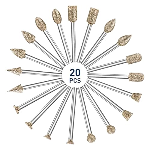 20-teiliges Mini-Bohrer-Bit-Set, Kompatibel Mit Dremel-Zubehör, Diamant-Schleifköpfe For Schnitzen Und Schleifen Von Stein, Glas Und Jade Mit 3-mm-Schaft 20-teiliges Mini-Bohrer-Bit-Set, Kompatibel Mit Dremel-Zubehör, Diamant-Schleifköpfe For Schnitzen Und Schleifen Von Stein, Glas Und Jade Mit 3-mm-Schaft von ZINTCBLGE