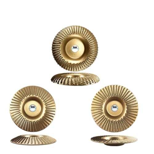 3-teiliges Goldenes Holzschnitzscheiben-Set For 4" Oder 4 1/2" Winkelschleifer, Holzformscheibe, Schleifformscheibe For Holzschneiden(100 16mm) von ZINTCBLGE