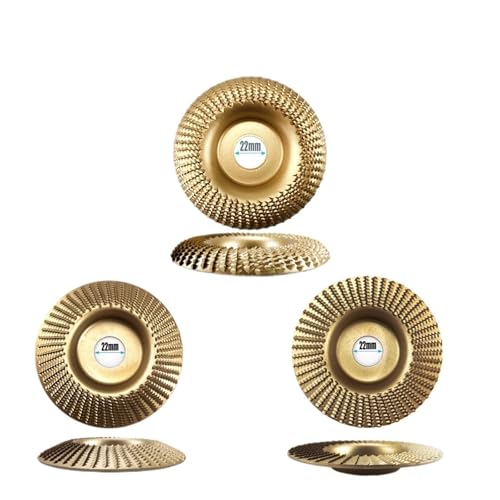 3-teiliges Goldenes Holzschnitzscheiben-Set For 4" Oder 4 1/2" Winkelschleifer, Holzformscheibe, Schleifformscheibe For Holzschneiden(100 22mm) von ZINTCBLGE