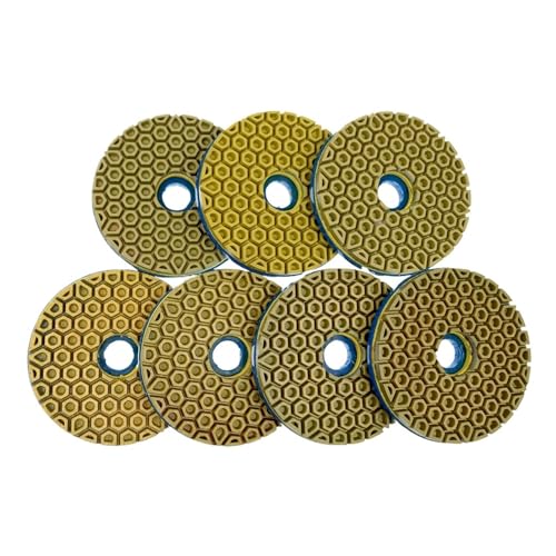 7 PCS 6 Zoll Diamant-Polierpad, mit Schneckenschloss-Schleifscheibe, Granit for Marmor, Stein, Beton, 150 mm Schleifscheibe(50) von ZINTCBLGE
