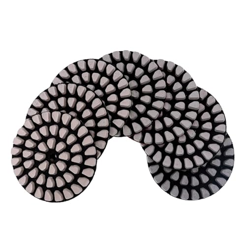 7 Stück 4 Zoll Trockenpolierpads, for Betonböden, 6 mm, superscharf, Diamant-Schleifscheibe(4) von ZINTCBLGE